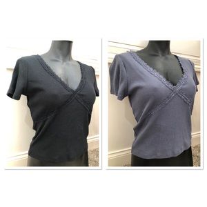 NWOT Set of 2 Hollister Lace Trim Cropped Tees